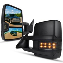 Spec-D Tuning Smoke LED Signal Power Heated Manual Fold Towing Mirrors Compatible with 1988-1998 GMC C/K 1500 2500 3500 , 1992-1999 Yukon Suburban Left   Right Pair