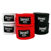 Tapout Multicolor Hand Wraps for MMA & Boxing, 6-Pack: (2) Black, (2) White, (2) Red