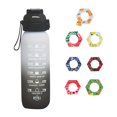 thumbnail image 1 of Botella de 1 litro, juego de botella de agua actualizada con pajita para beber de 7 cápsulas, sin azúcar, botella de agua para exteriores gratis, 1 of 3