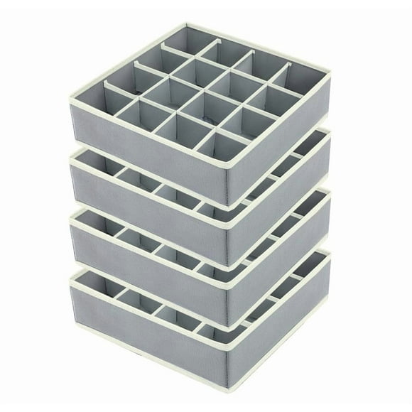 Organizador de cajones Joyoldelf de 16 celdas para calcetines y ropa interior, paquete de 4