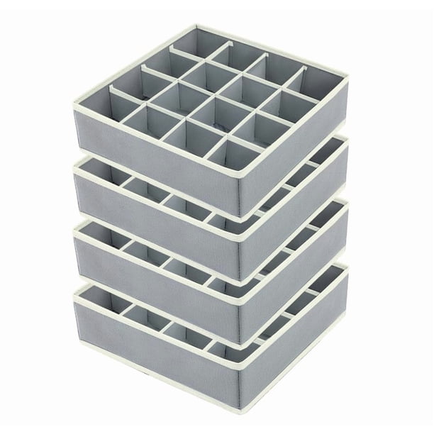 Organizador de cajones Joyoldelf de 16 celdas para calcetines y ropa interior, paquete de 4