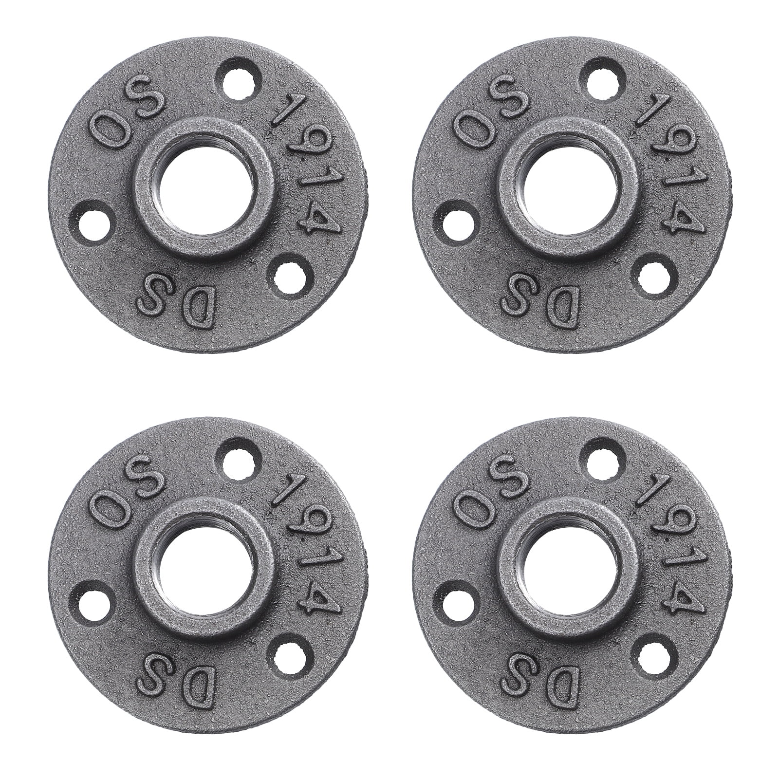 4pcs Floor Flange Malleable Cast Iron Pipe Flange Industrial Pipe