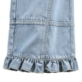 thumbnail image 7 of Womens Jeans Wide Leg High Waisted Straight Ruffle Hem Denim Pants with Pockets Denim Pants, 7 of 7