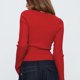 thumbnail image 3 of HongQid Women's Long Sleeve Open Front Cropped Lightweight Cardigan Sweater Button Down Shirt Fall Tops, 3 of 3