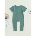 thumbnail image 4 of Coduop Newborn Baby Girls Boys Zipper Romper Pajamas Long Sleeve Footless Jumpsuit Sleepwear, 4 of 7
