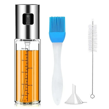 Oil Sprayer for Cooking, Refillable Oil Spray, Glass Bottle with Scale, Olive Oil Spray for Kitchen, Salad, Baking, BBQ, Frying
