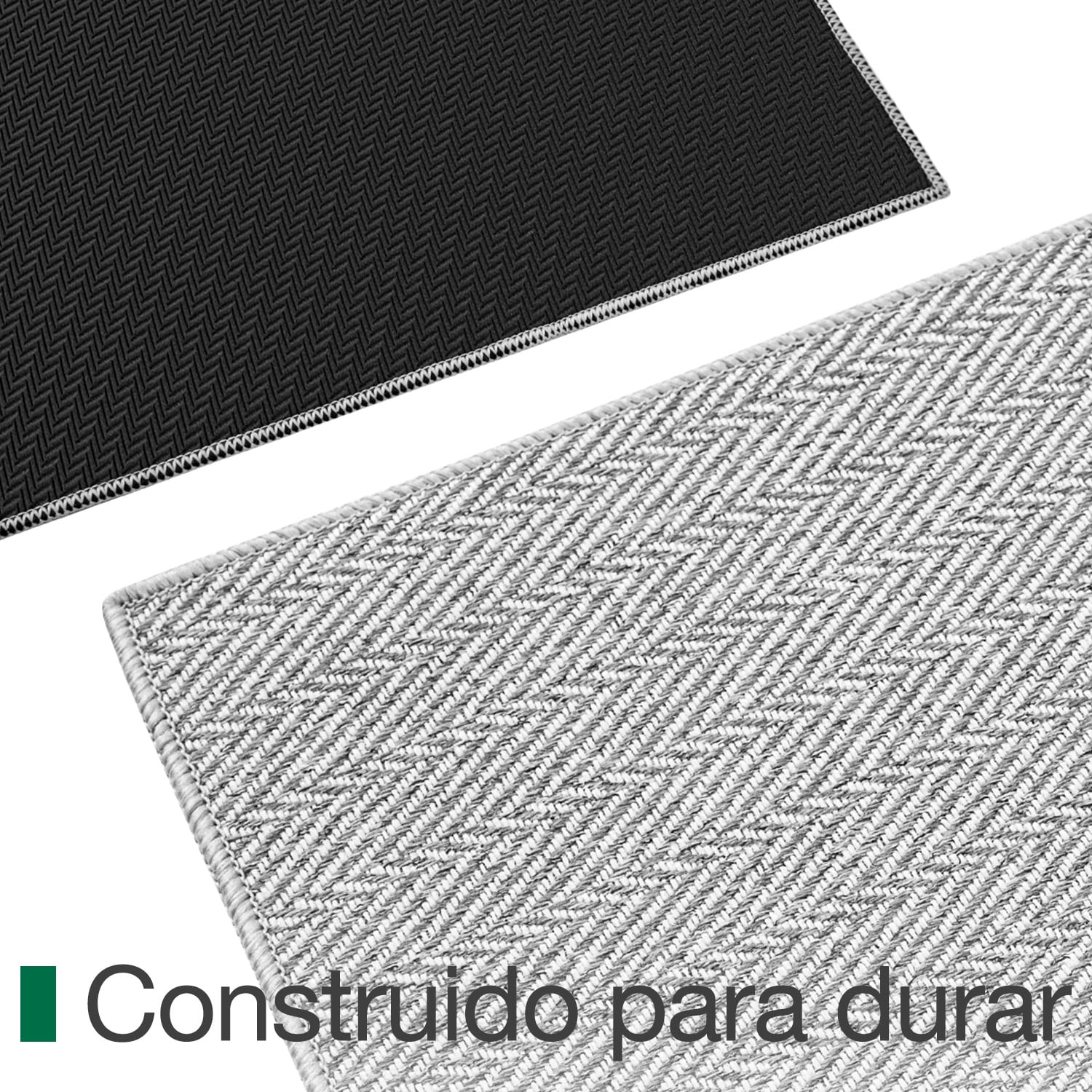 FRABE Ultra Thin Indoor Door Mat Non Slip, Low Profile Entryway Mat, Pet Friendly Doormat with Herringbone Design for Inside, Patio, Porch, Grey, 17x30