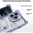 thumbnail image 3 of Compatible with iPhone 13 Pro Max Plating Bear Case for Women Girls,Cute Sparkle Transparent Soft TPU Stylish Bear Pattern Shockproof Slim Luxury Clear Case Cover for iPhone 13 Pro Max-Blue, 3 of 13