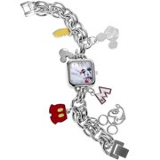 Women's Stainless Steel Mickey Mouse Charm Link Fashion Watch