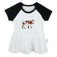 thumbnail image 1 of Holy Cow I'm Cute Funny Dresses For Baby, Newborn Babies Animal Cow Pattern Skirts, Infant Princess Dress, 0-24M Kids Graphic Clothes (Black Raglan Dresses, 18-24 Months), 1 of 4