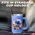 thumbnail image 3 of Silver Buffalo Disney Lilo and Stitch Halloween Spooky Pumpkin Jack-O-Lantern Vaso de acero inoxidable con mango y pajita, se adapta a portavasos estándar, 40 onzas, 3 of 8