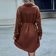 thumbnail image 4 of Qiopertar Vente de Liquidation Mode Robe à Manches Longues Col Rabattu pour Femmes Printemps/été Offres de la Semaine Moins de 5$, 4 of 7