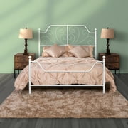 FurnitureR Metal Standard Bed Frame, Mattress Foundation, Full