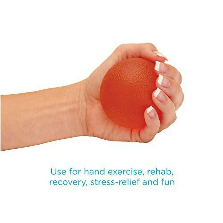 NOVA Hand Exercise Round Ball Hand Grip Squeeze Ball for Strength Stress and Recovery Comes in 2 Resistance Levels Orange Medium and Blue Firm