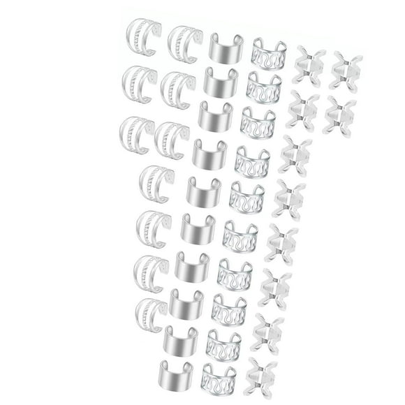Pinzas para trenzas, joyería para el cabello para mujer, decoración ajustable para el cabello, cuentas para rastas, para festivales, carnavales, Plata 40 piezas