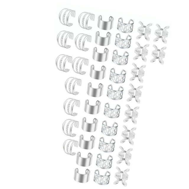 BELOVING Braids Clips Dreadlocks Beads Adjustable Hair Cuffs Rings Dreadlock Accessories Hair Braiding Jewelry for Carnival Party Prom Silver 40pcs