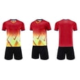 thumbnail image 3 of Ensemble de Maillot de Soccer pour Ados Garçons, Séchage Rapide, Ensemble de Soccer 2 Pcs, Manches Courtes et Shorts, Ensembles Athlétiques Rouges, Vêtements Garçons Filles, Taille 15-16 Ans, 3 of 4