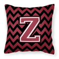 thumbnail image 1 of Letra Z Chevron Granate y almohada decorativa de tela negra Caroline's Treasures 14 H x 14 W, 1 of 1