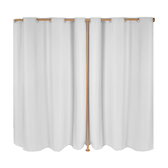 Dwellnix Spacious Dressing Room with Gold Round Rod & Privacy Curtain – Perfect for Clothing Stores, Dance Studios, and Model Shows
