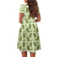 thumbnail image 5 of SCRAWLGOD Cucumbers Print Dresses for Women Summer Casual Swing Dresses Midi Length Loose Flowy Midi Dresses for Women Summer Size S with Crewneck for Holidays, 5 of 7