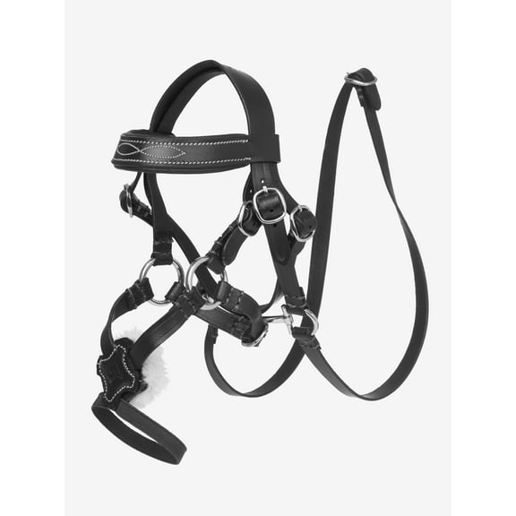 LeMieux Toy Pony Grackle Bridle - Functioning Leather Bridle - Black - Ages 8 