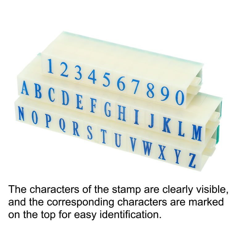 Uxcell Plastic Font Size 2 Numeral 0-9 Alphabet A-Z Detachable Number Letter Stamp Set, Size: 37*18.5*11.5mm