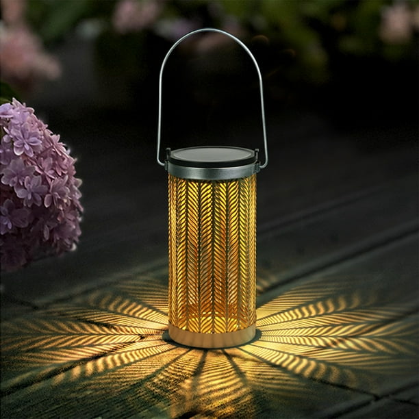 Xihbxyly Farol Solar, Lámpara Colgante de Metal, Decoración Solar para Exteriores, Resistente Al Agua Ip55, Iluminación Led para Jardín, Material de Hierro Duradero, Fácil Instalación, Tamaño 18,5 X