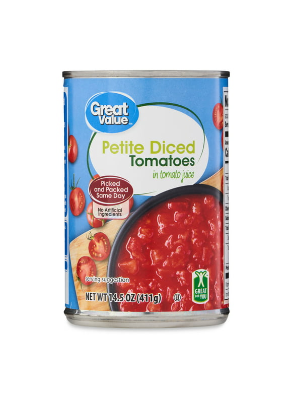 Great Value Petite Diced Tomatoes in Tomato Juice, 14.5 oz