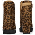 thumbnail image 2 of Unique Bargains Women's Platform Chunky Heels Chelsea Boots Leopard 9.5, 2 of 5