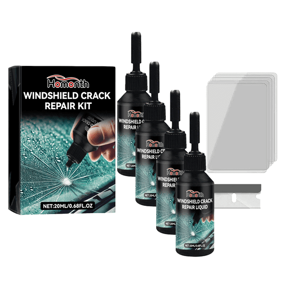Homonth Car Glass Care Kit: Car Windshield Crack and Scratch Adhesive Repair Liquid