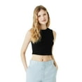 thumbnail image 3 of Bella + Canvas Womens Heather Micro-Rib Cropped Muscle Tank Top, 3 of 4