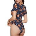 thumbnail image 3 of The Xecao Cute Foxes Women's Crew Neck Body Suit, a short-sleeved bodysuit and basic swimsuit, both comfort and style for dating and daily life, 3 of 9