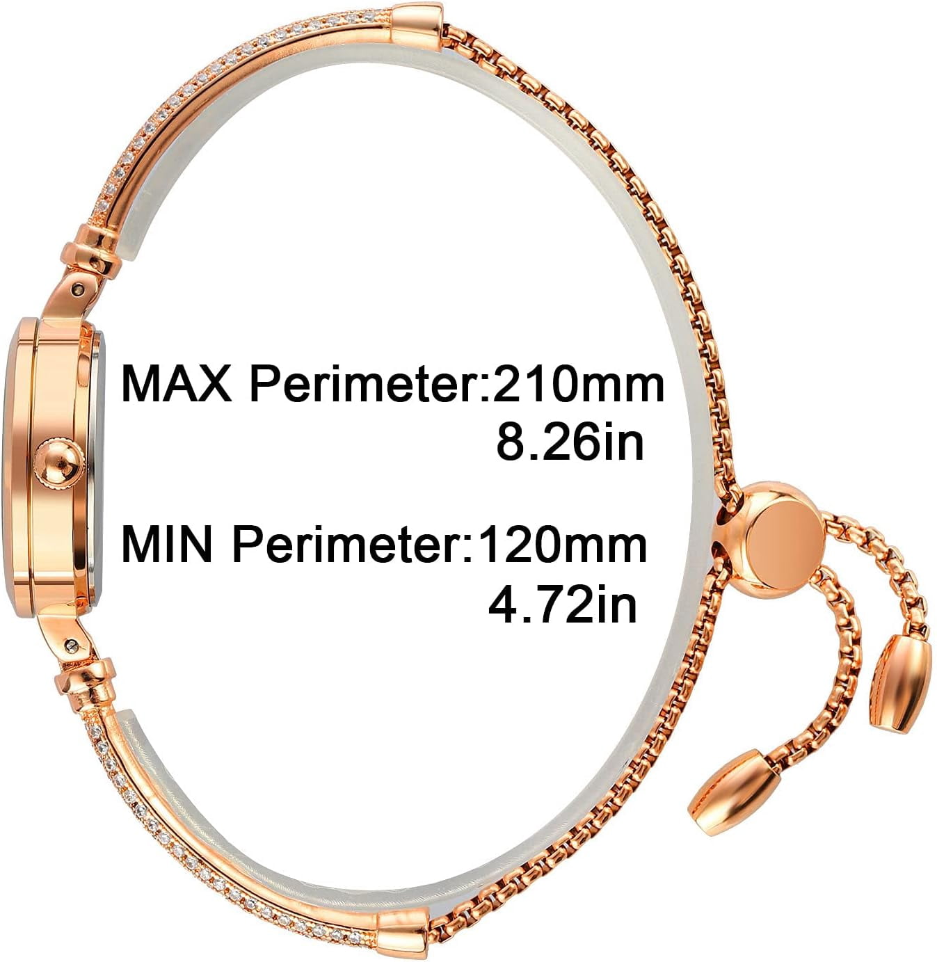 Watches Women Analog Quartz Watch Mosaic with Diamonds Bracelet Dress Watch for Female Waterproof Wristwatch with Rose Gold Bracelet