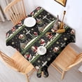 thumbnail image 2 of Black Christmas Santa Pattern Square Tablecloth,Waterproof Square Table Cover,Wipeable Spillproof Washable Table Cover for Home Kitchen Party Decor 42"X42"(107x107cm), 2 of 6