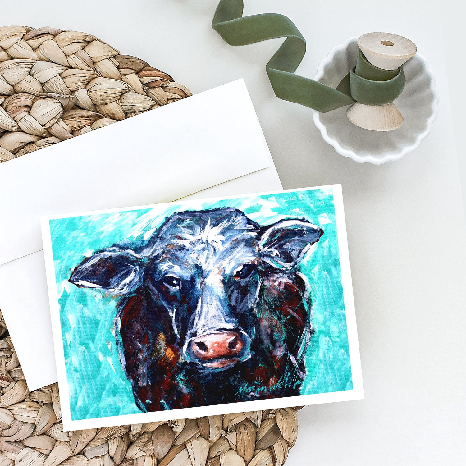 Moo Cow Greeting Cards Pack of 8 7 in x 5 in