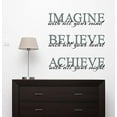 thumbnail image 2 of Imagine Believe Achieve Inspirational Wall Vinyl Decals Sticker Quote Art Décor, 23 X 23 , Storm Gray, Black, 2 of 4