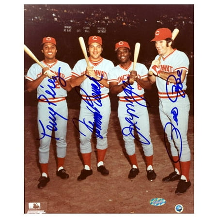 MLB - Pete Rose, Johnny Bench, Joe Morgan and Tony Perez Cincinnati Reds Big Red Machine Autographed 8x10 Photograph