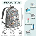 thumbnail image 5 of Bulldog Dog and Flower Florals Backpack for School,Cute School Bag,Schoolbag with Adjustable Shoulder Straps & Padded Back,16.9 Inch, 5 of 5