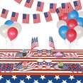 thumbnail image 3 of Manteles, Juego de 2 manteles de plástico con bandera estadounidense (54" x 107") para suministros de fiesta patriótica, decoraciones independientes, Día de los Caídos, Día de los Veteranos, Día, 3 of 3