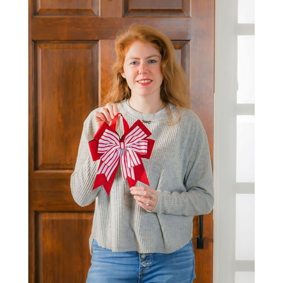 Candy Stripe Door Tag Bow