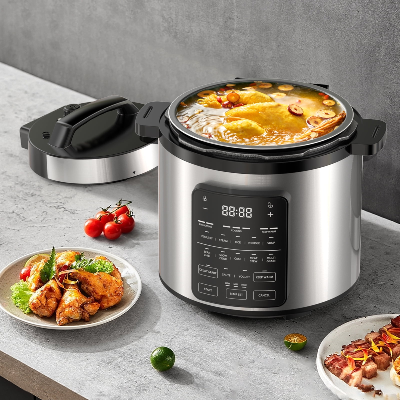 JOINSUN Electric Pressure Cooker 6 Quart, Instant Multi Cooker Stainless Steel Cooker