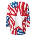 thumbnail image 4 of PuLe Long Sleeve Shirts for Women 3/4 Length Sleeve Womens Tops Summer Three Quarter Striped Shirts Dressy Casual Printed Tunic Tops Women Blouses, 4 of 5