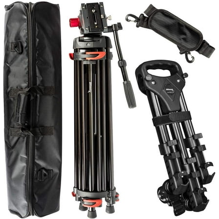 Ultimaxx Professional Deluxe 72" Video Tripod with Retractable Tripod Dolly