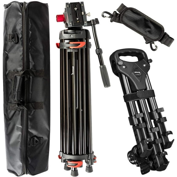 Ultimaxx Professional Deluxe 72" Video Tripod with Retractable Tripod Dolly