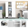 thumbnail image 5 of SOLAURA 73 in Metal Storage Cabinet with Wheels, Garage Rolling Cabinet with Locking Doors and 4 Adjustable Shelves, Lockable Tool Cabinets for Garage, Home, Office(White), 5 of 9