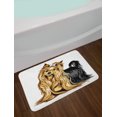 thumbnail image 2 of Yorkie Bath Mat, Realistic Drawing Long Haired Yorkie Domestic Pet Cute Dog with Mild Expression, Non-Slip Plush Mat Bathroom Kitchen Laundry Room Decor, 29.5 X 17.5 Inches, Mustard Black, Ambesonne, 2 of 2