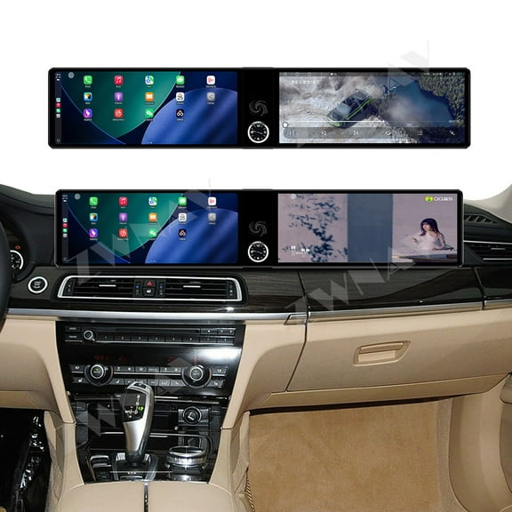 ZWNAV Dual 12.3 inch Screen Carplay Android 14 Car GPS Navigation for BMW 7 series 2009-2012 CIC Head Unit Multimedia Player Car Radio