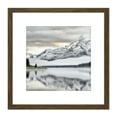 thumbnail image 1 of Pesterev Jasper National Park Sunrise Maligne Lake Photo 8X8 Inch Square Wooden Framed Wall Art Print Picture with Mount, 1 of 4