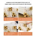 thumbnail image 5 of Pastoral Sunflower Bed Skirt Queen Size 16" Drop Plant Country Vintage Letter Background Ruffled Wrap Around Bed Skirts Adjustable Elastic Bedskirt Dust Ruffle for Queen Size Bed, 5 of 7