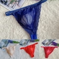 thumbnail image 6 of Men Sexy Lingerie Lace T-back Thong G-string Pouch Underwear Jockstrap Briefs, 6 of 9